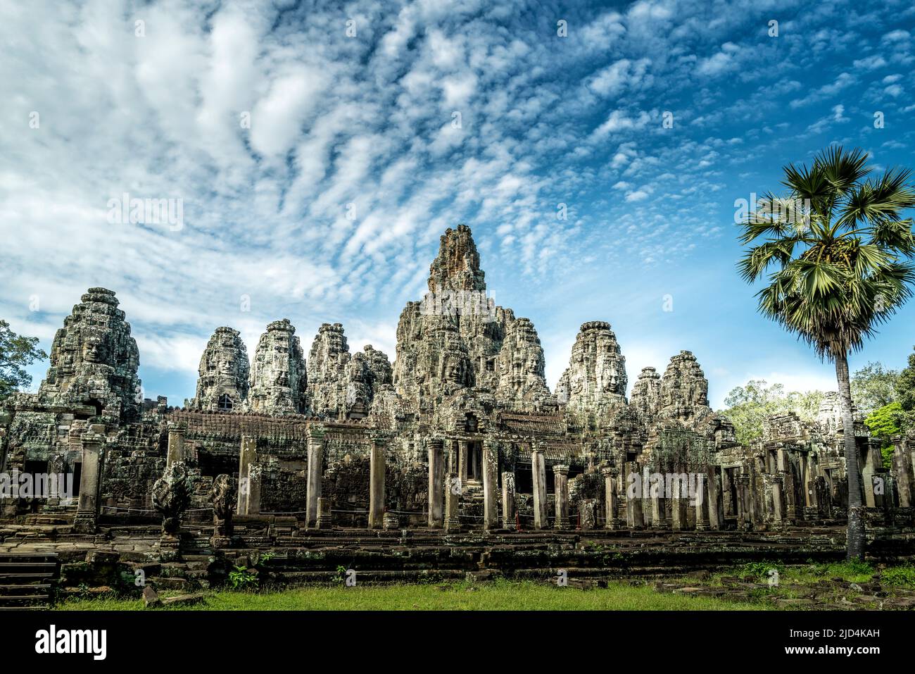 Bayon Temple at Angkor Thom, Siem Reap Cambodia Stock Photo
