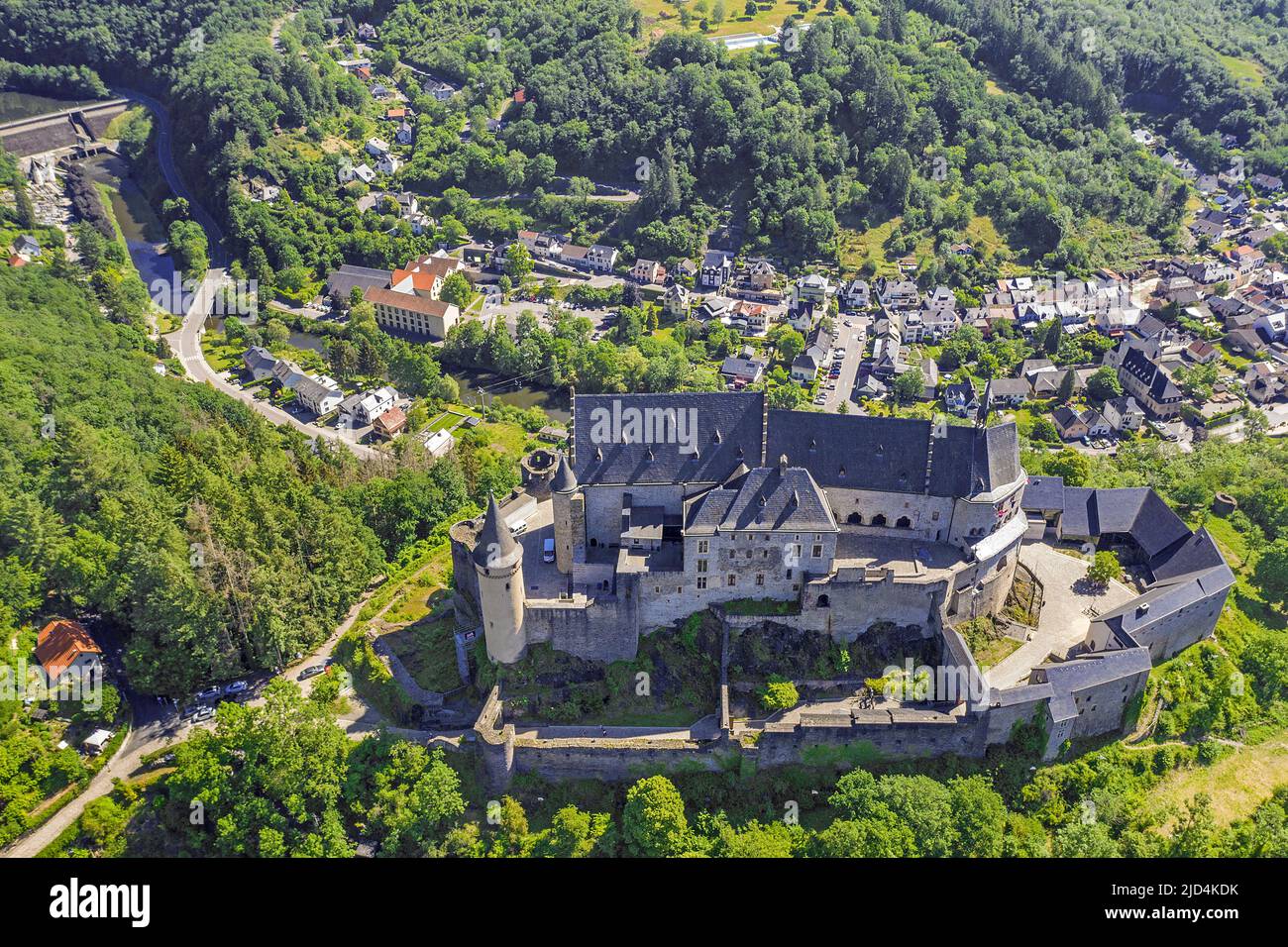 Aerial view vianden castle hi-res stock photography and images - Alamy