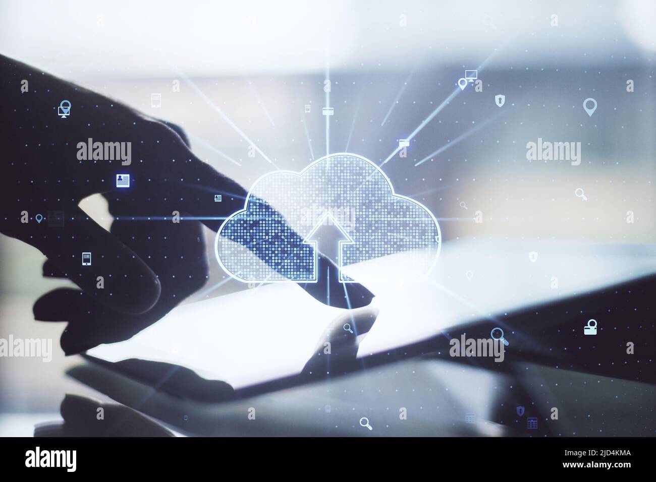 Data storage and internet technology concept with digital arrow in ...