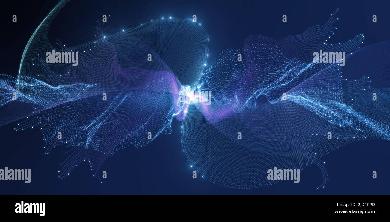Global network and data visualization concept with bright blue glowing ...