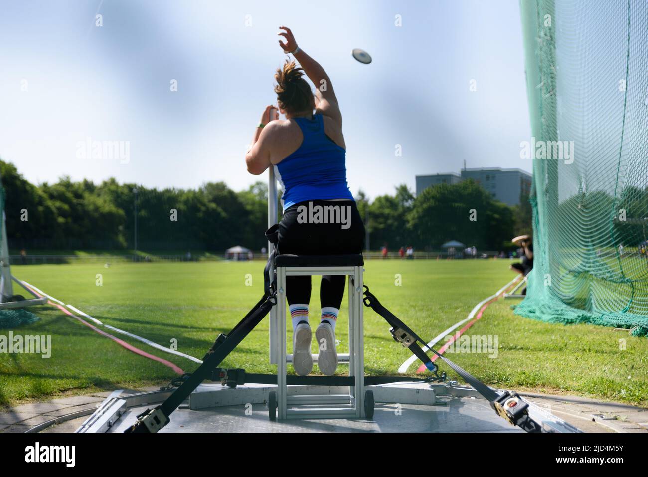 Lisa Clemens (79 TV Wattenscheid 01) during the wheelchair discus