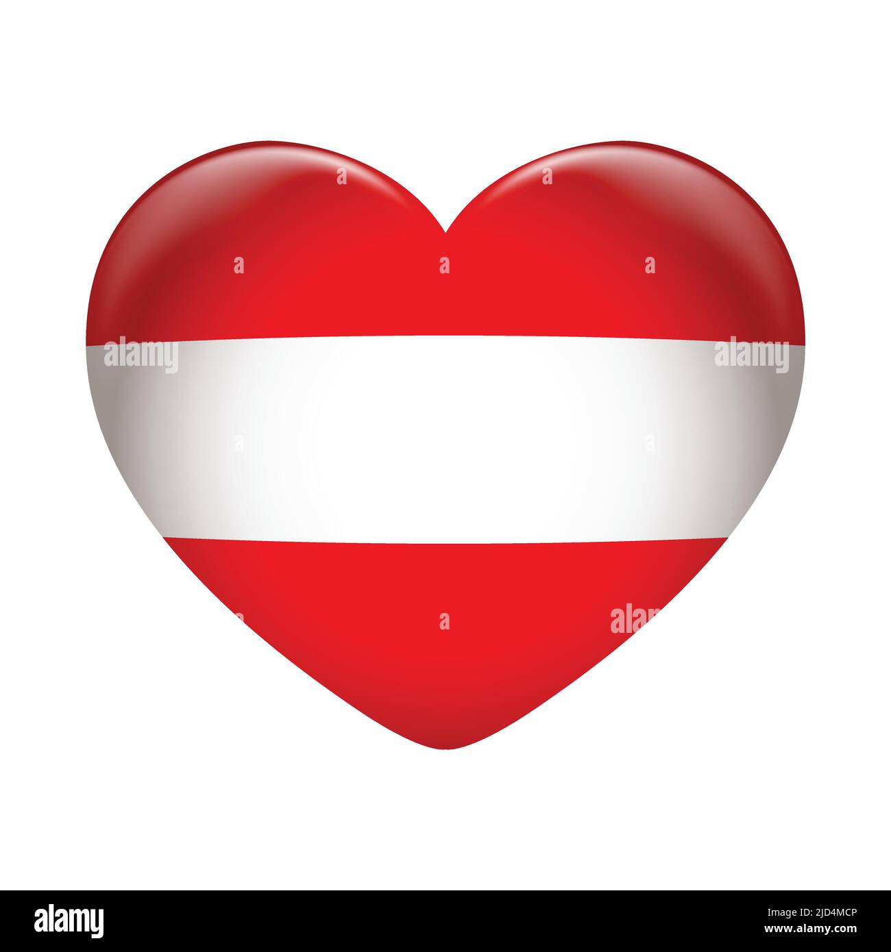 Austria flag icon isolated on white background. Austria flag. Flag icon glossy. Stock Vector