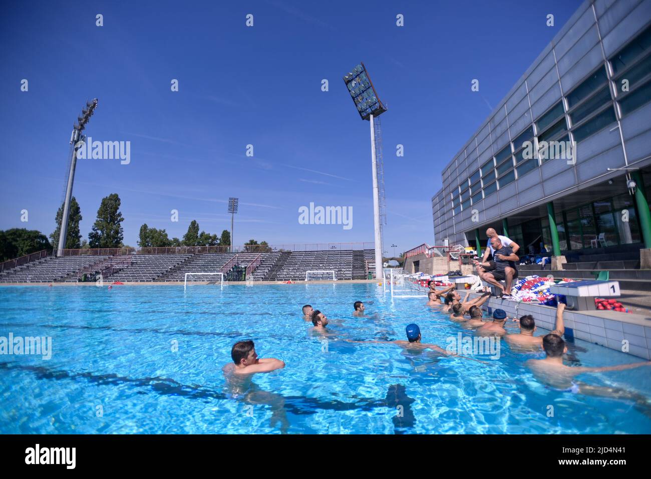 Croatian Water Polo team during last training on Mladost pool before departure to World Championship in Budapest Hungary. Credit: Pixsell photo & video agency/Alamy Live News Stock Photo