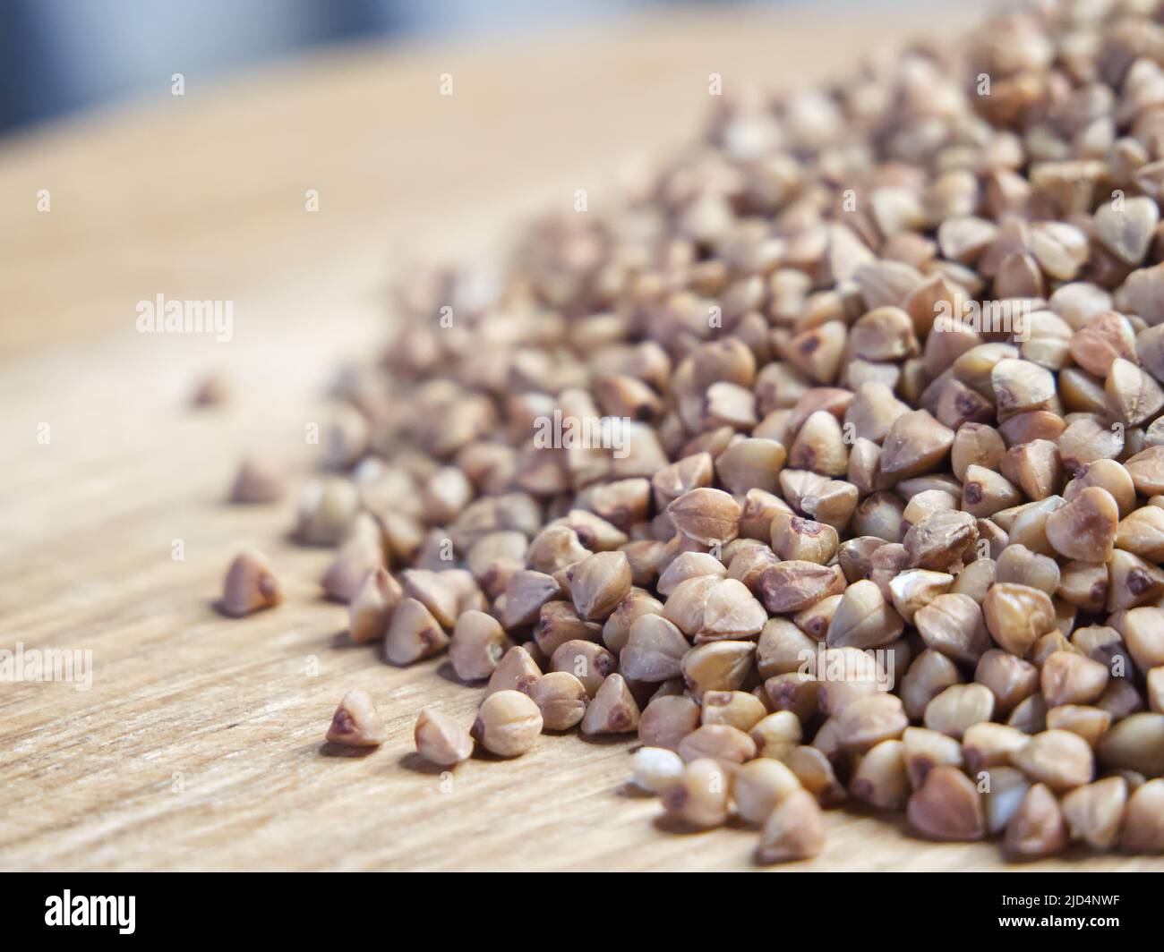 A bunch of buckwheat, side view. Buckwheat macro. Buckwheat for