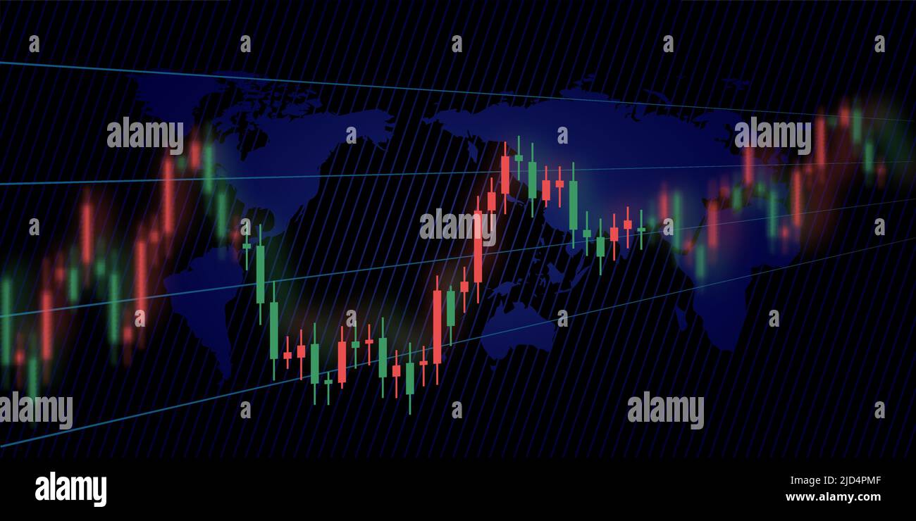 Stock market or forex trading candlestick graph in graphic design for ...