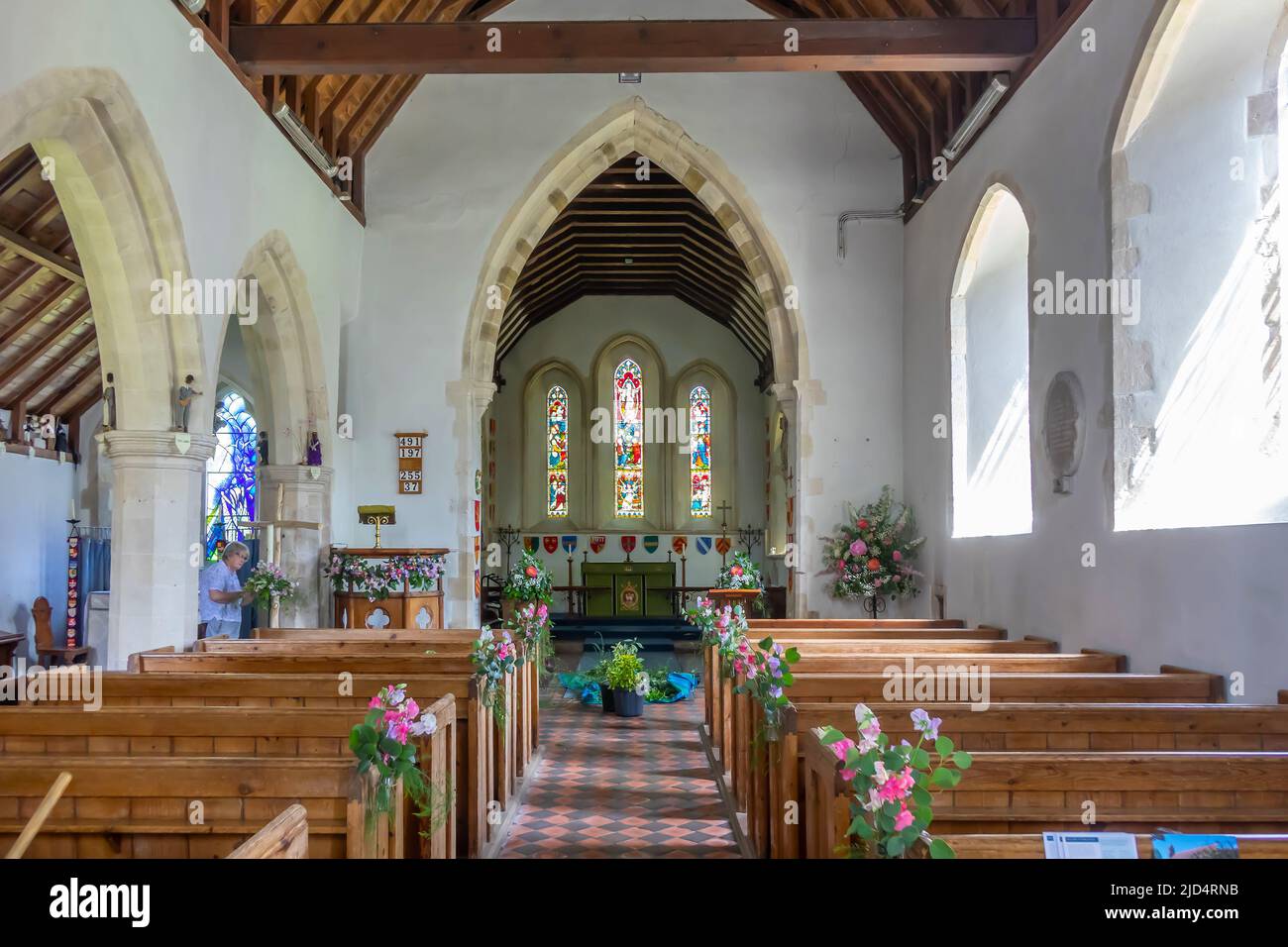 England, West Susses, Chidham church, interior Stock Photo
