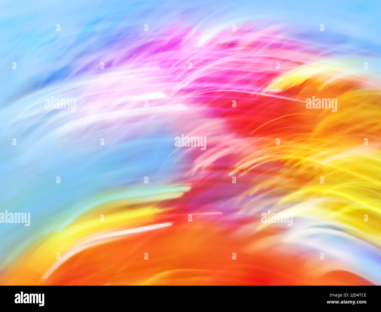 Shiny glitters blur defocused rainbow sky. Multicolored abstract bokeh rainbow circular background. Stock Photo