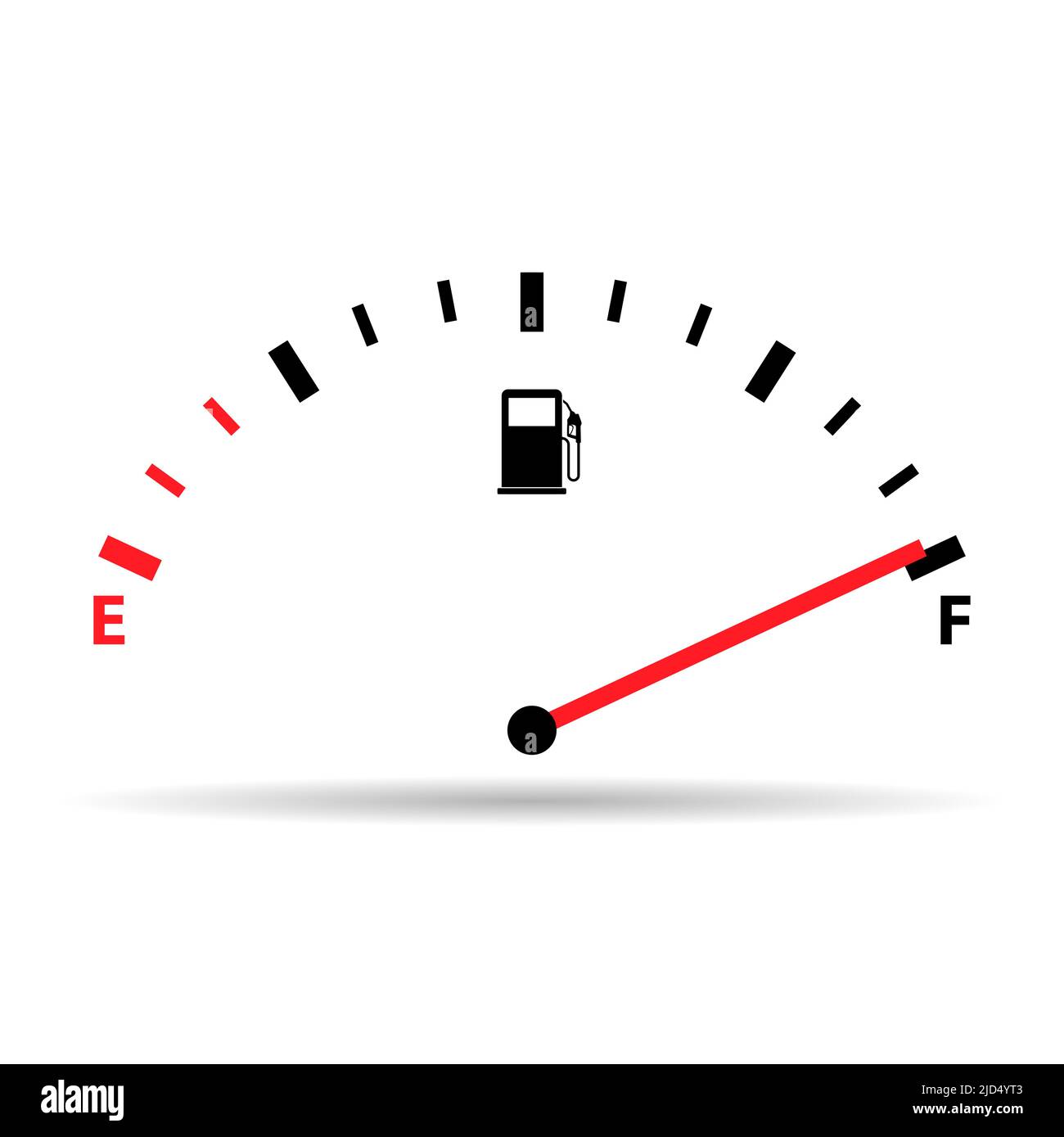 Fuel car indicator icon shadow, gauge petrol automobile meter symbol ...