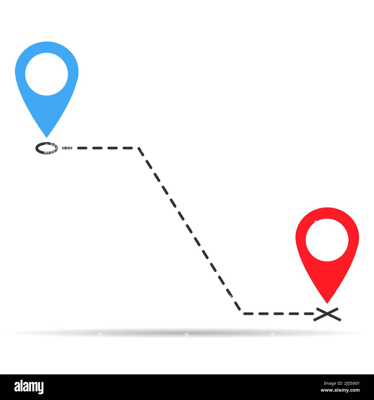 We have moved announcement design shadow, location Vector icon symbol pointer, navigation illustration . Stock Vector