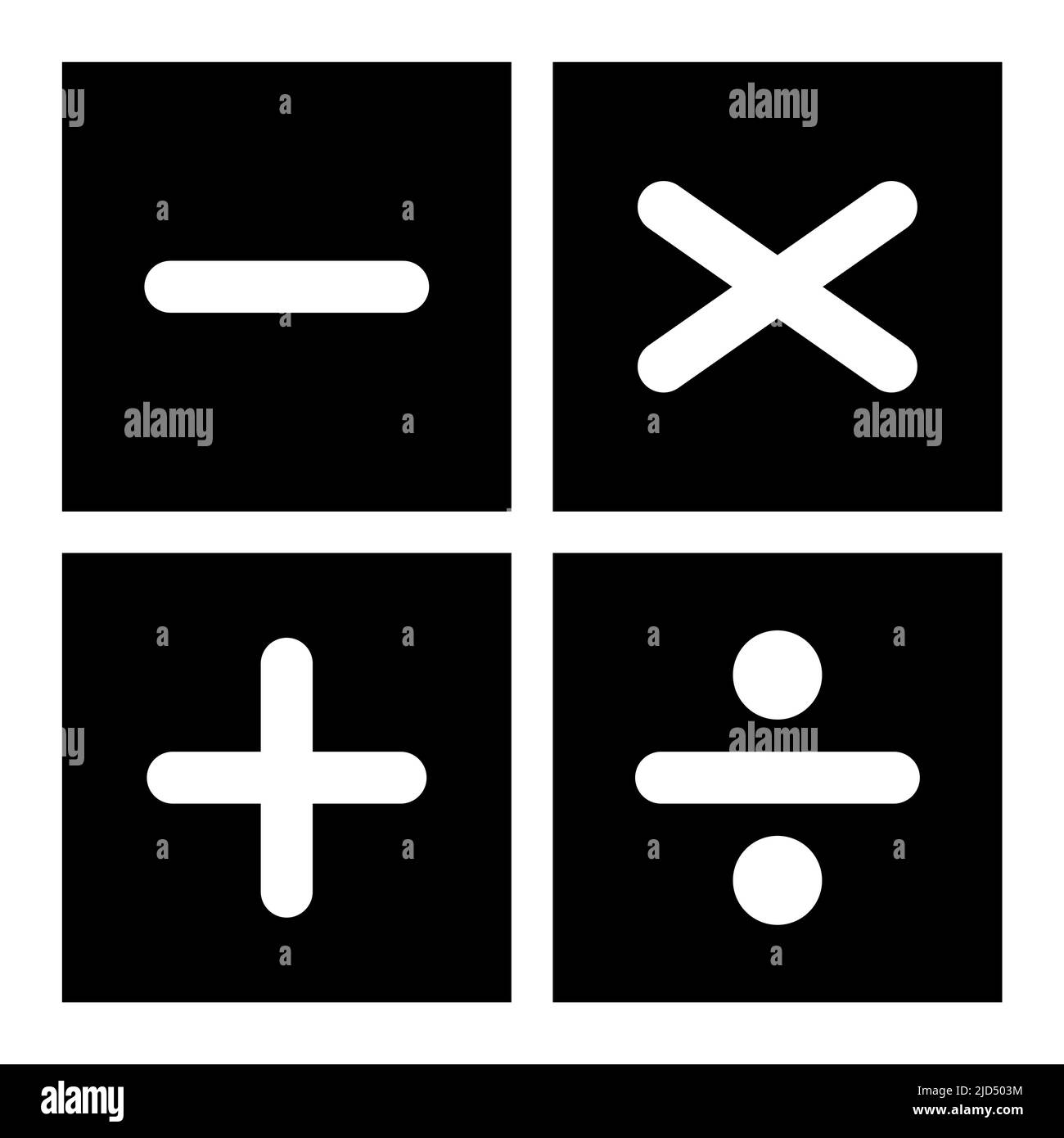 Plus, minus, multiply and devide to mathematics symbol, education maths icon, web element vector illustration design . Stock Vector
