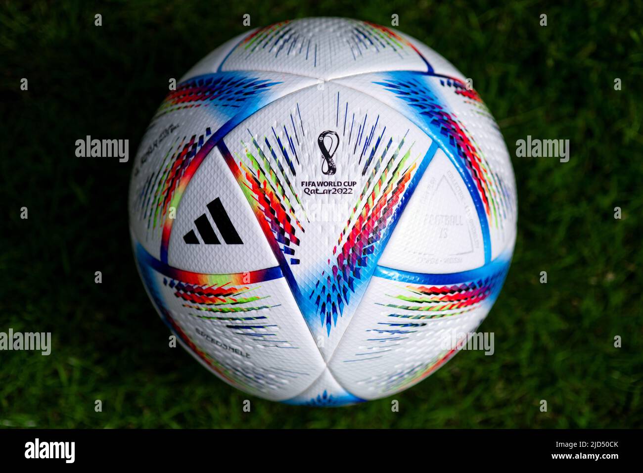 Adidas Qatar 2022 FIFA World Cup Al Rihla Official Match Ball Stock Photo