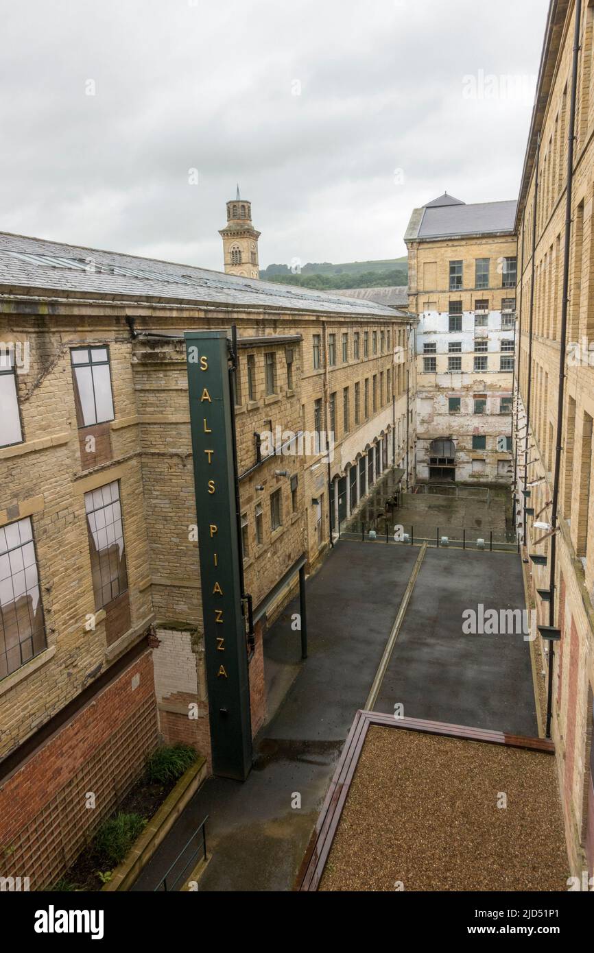 Exterior view of Salts Mill, a former textile mill, now an art gallery