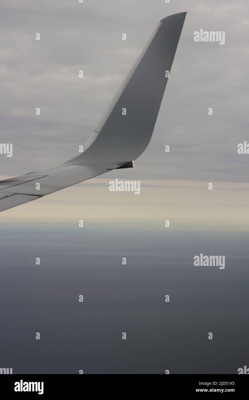 Typical view from a sky high airplane window stock photo alamy