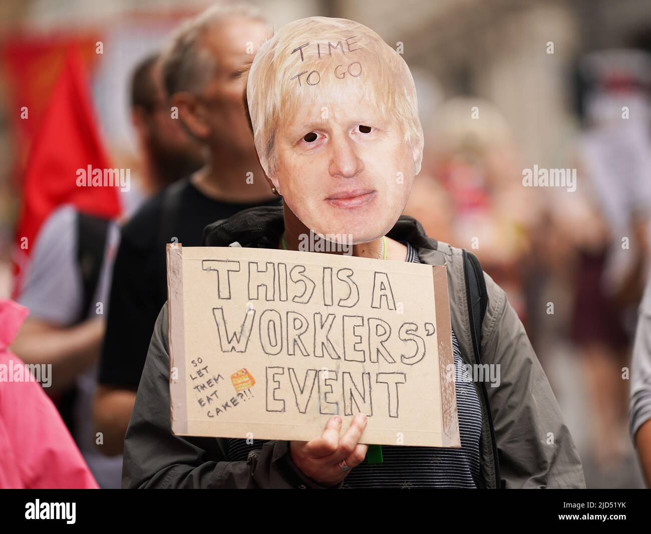 Unison members and members of the public take part in a TUC national demonstration in central London to demand action on the cost of living, a new deal for working people and a pay rise for all workers. Picture date: Saturday June 18, 2022. Stock Photo