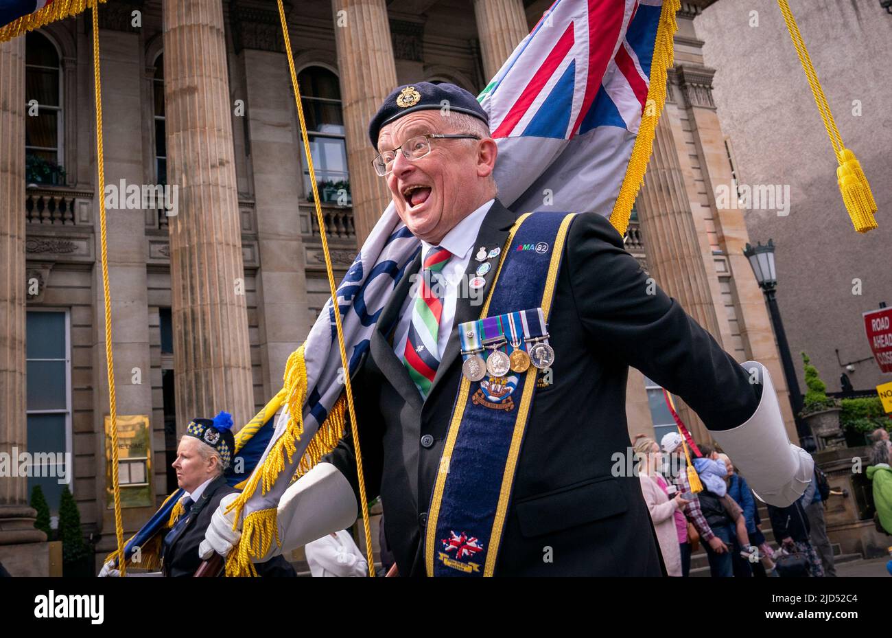 Standard Bearers, who joined military personnel, alongside Falklands