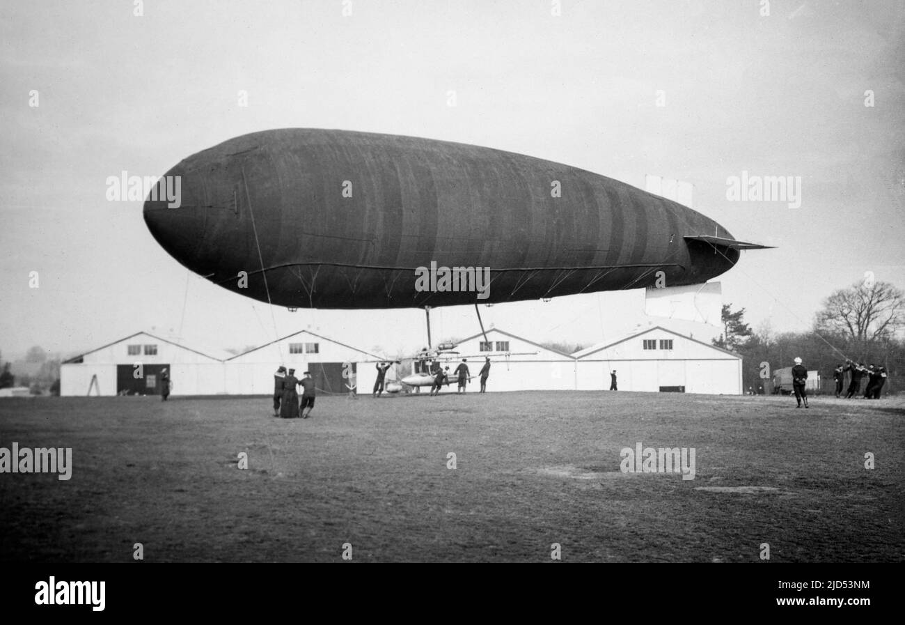A Willows Airship H.M.A. No. 3. Built for The British Army in 1912 it was acquired by The Royal Naval Air Service and made its final flight in 1914. Stock Photo
