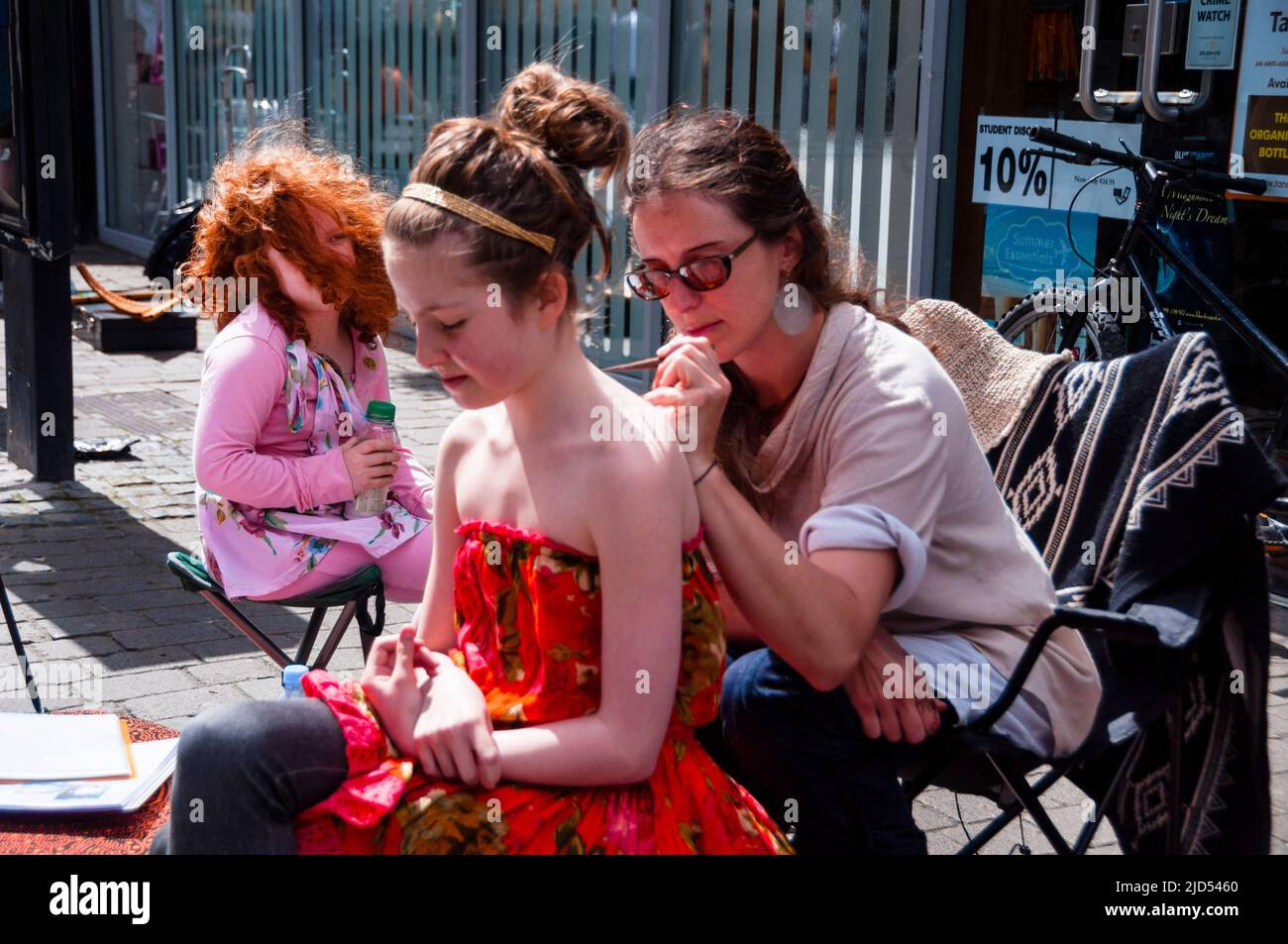 Henna body art painting at Saturday's street market in the port town of