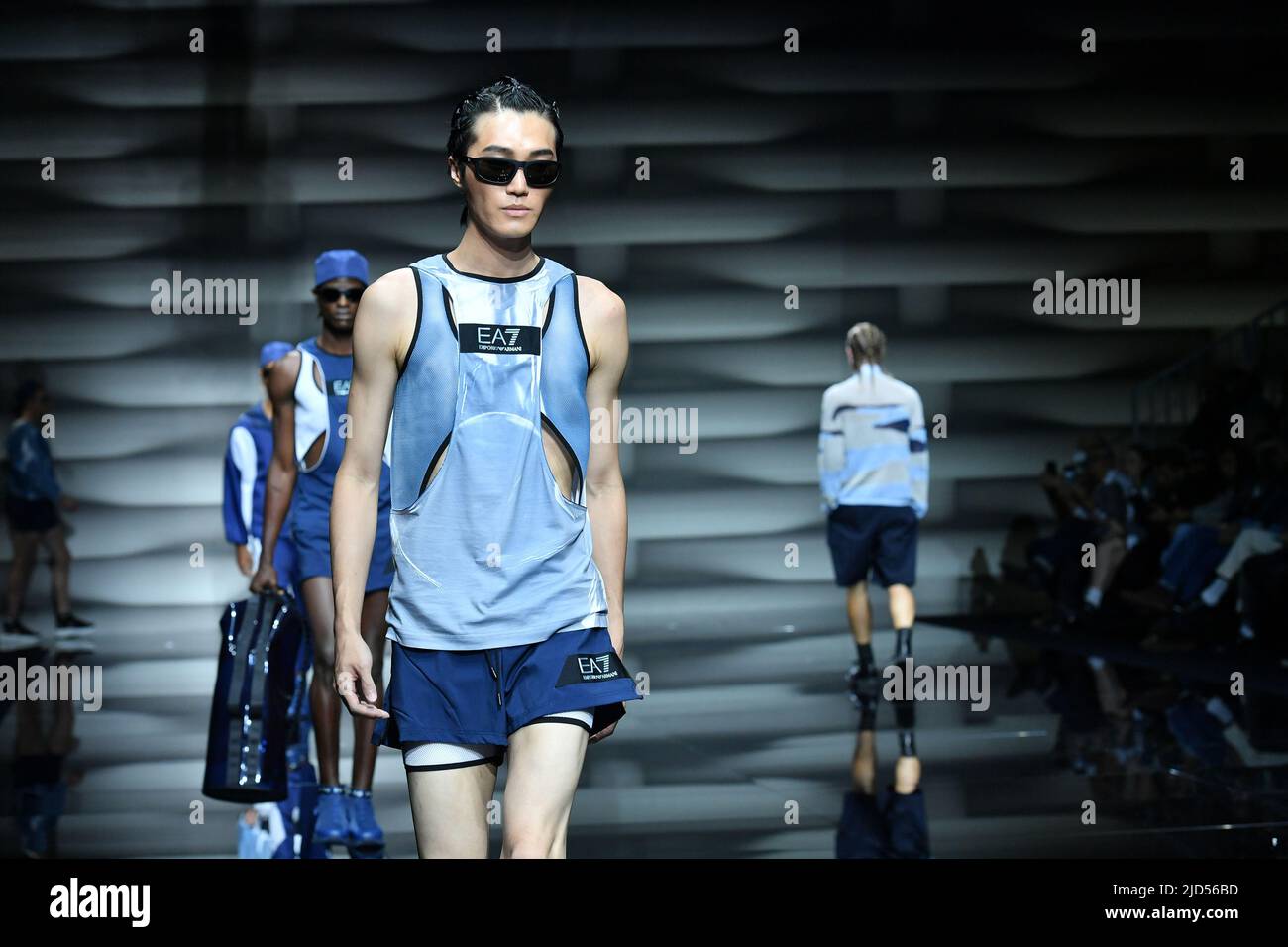 Milan, Italy. 18th June, 2022. Milan Fashion Week - Men S/S 2023 Emporio  Armani Fashion Show - catwalk Milan, Italy 18th June 2022 (Photo by  SGP/Sipa USA)Italia id 127802 001 Not Exclusive