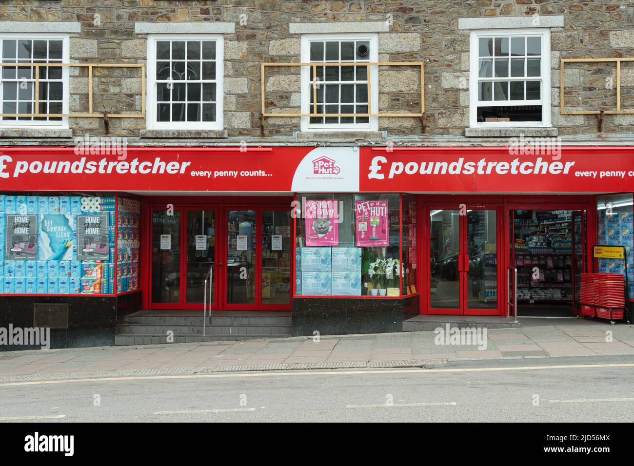 Retail outlets (Poundstretcher) in Coinagehall Street, Helston
