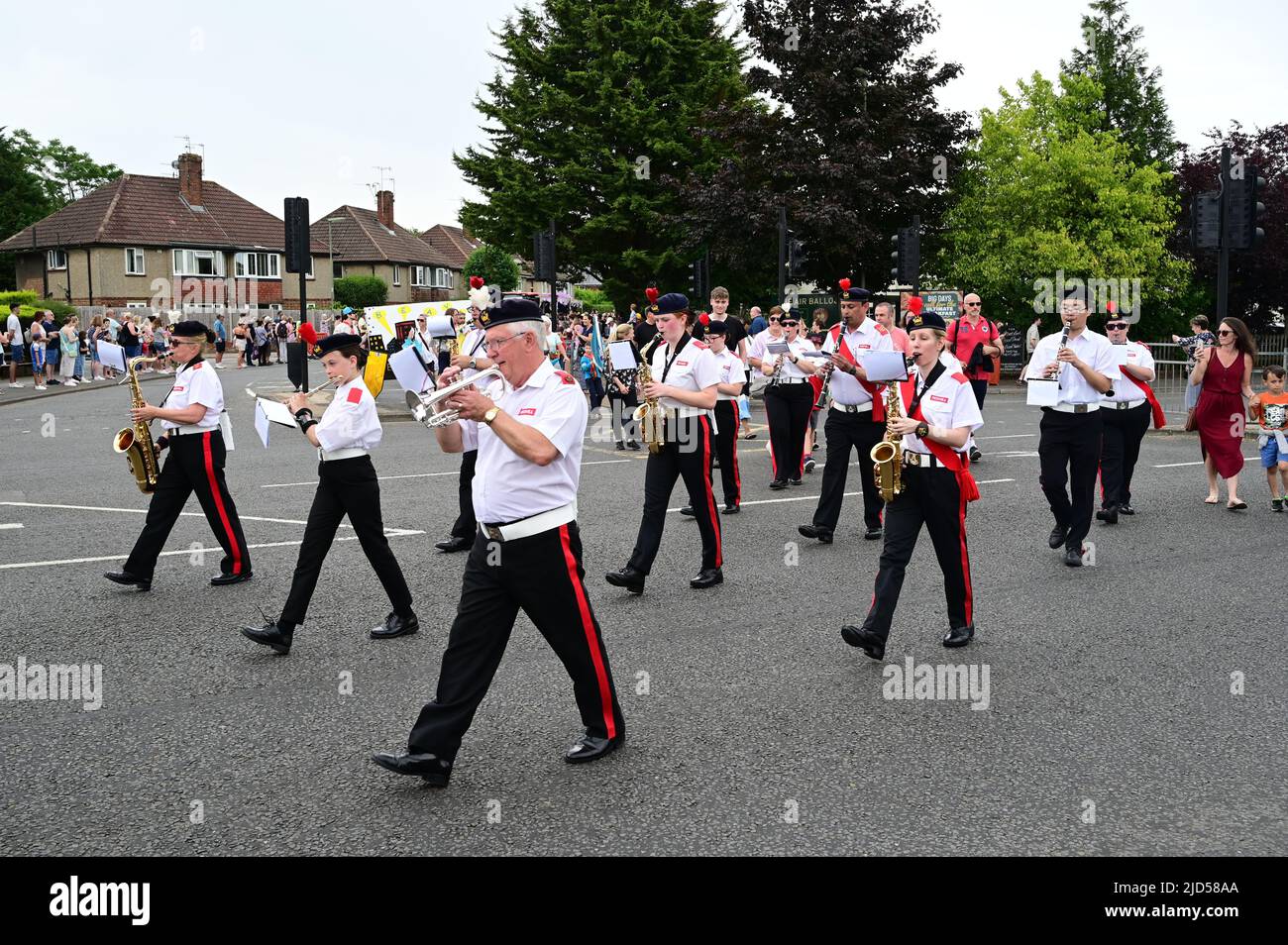 Horley, Surrey, Uk-June 18 2022: A marching band at Horley Carnival. Stock Photo