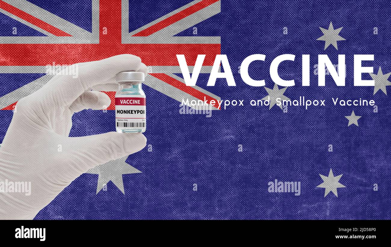 Vaccine Monkeypox and Smallpox, monkeypox pandemic virus, vaccination in Heard Island and McDonald Islands for Monkeypox Image has Noise, Granularity Stock Photo