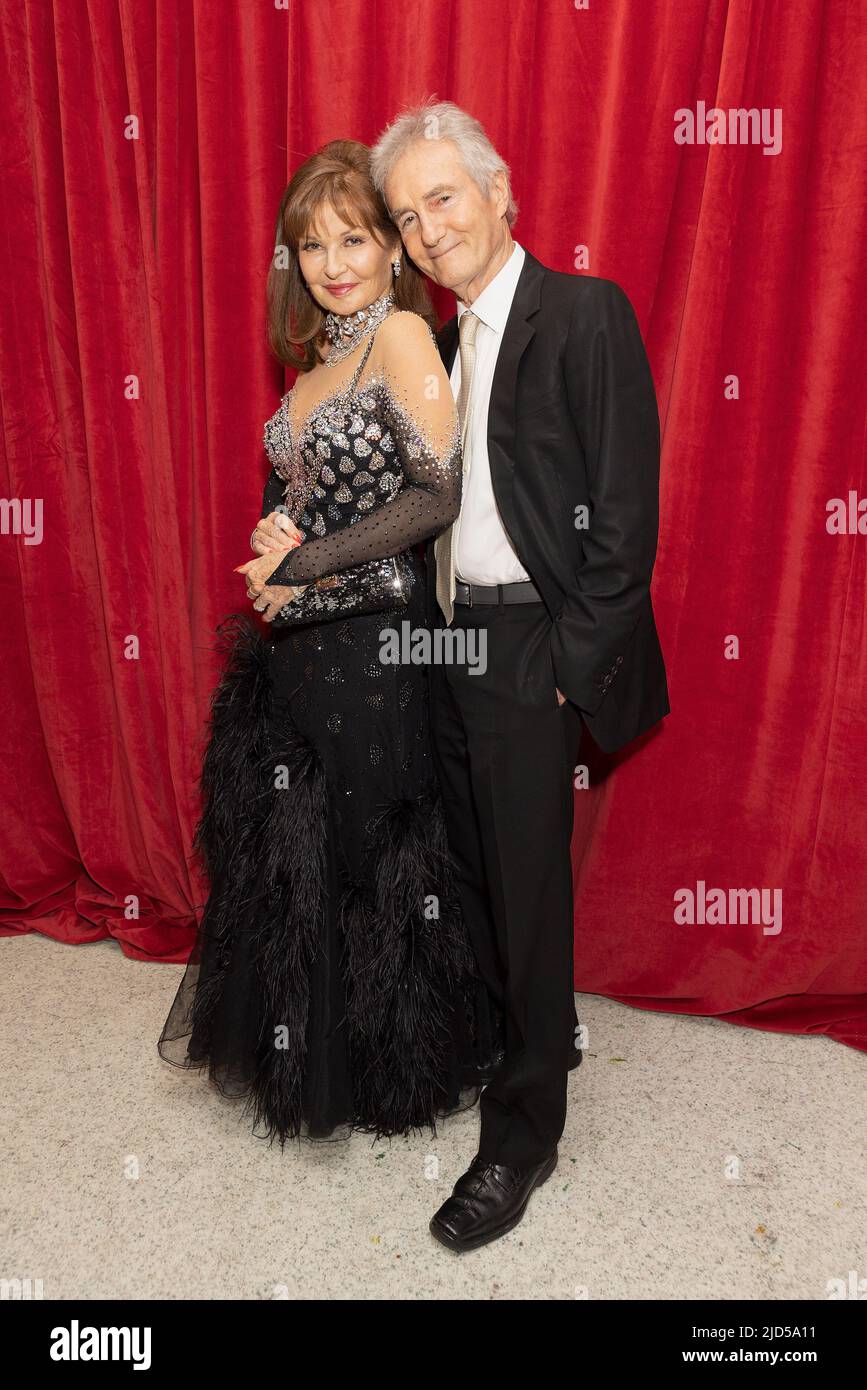 LONDON, UK. 11th June 2022. Stephanie Beacham and husband Bernie arriving for the British Soap Awards 2022 bath the Hackney Empire in London, England.  CREDIT: S.A.M./ALamy Stock Photo