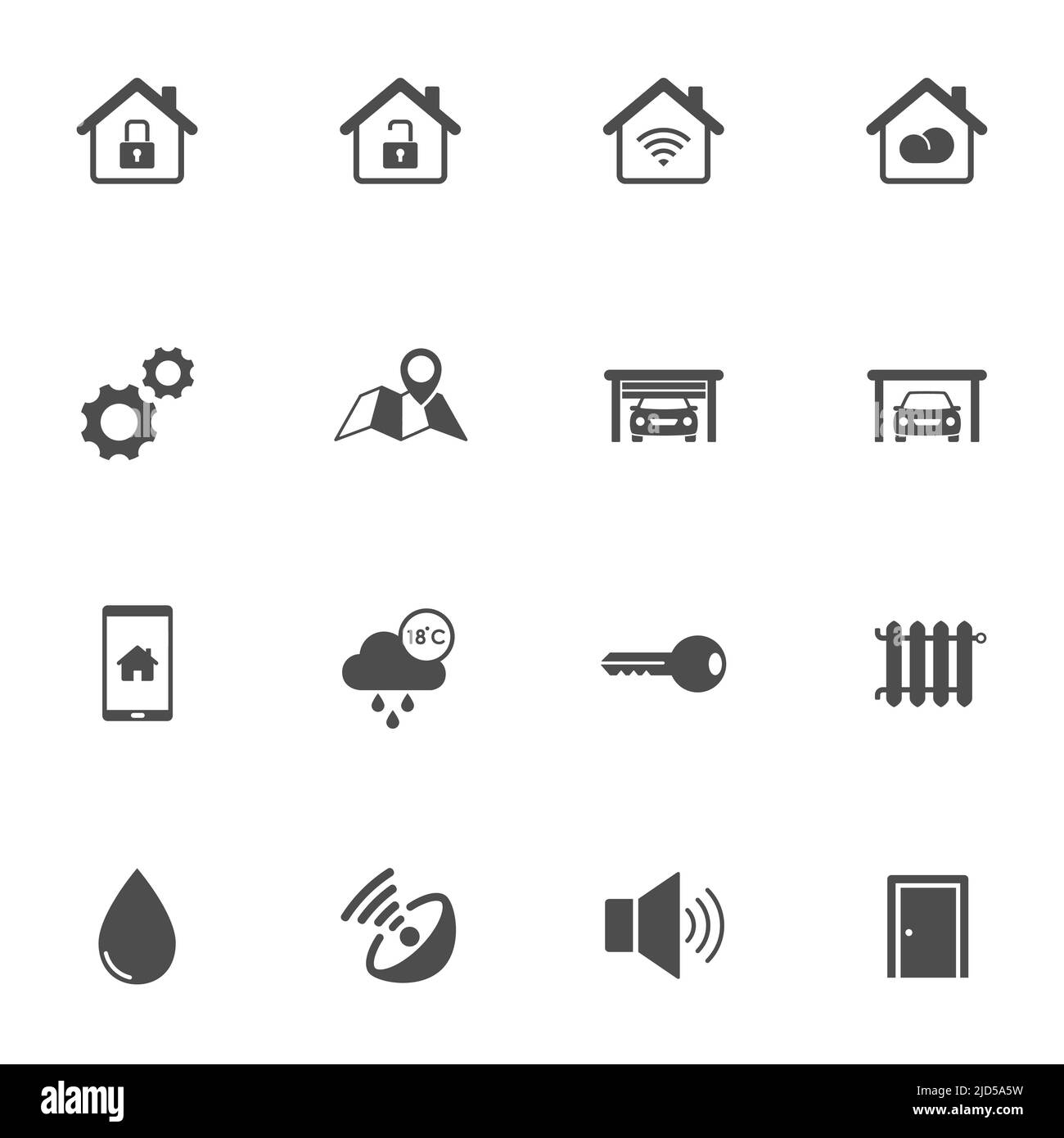 Smart home technology silhouette vector icons Stock Vector Image & Art ...