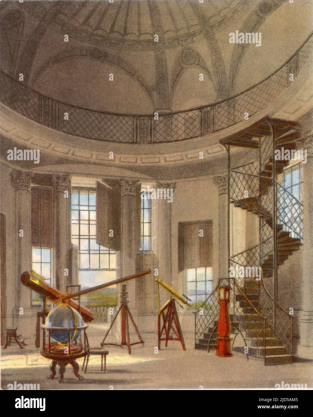 The Radcliffe Observatory, 1814. After Frederick Mackenzie (c1788-1854). Radcliffe Observatory was the astronomical observatory of the University of Oxford from 1773 until 1934. Today, the observatory forms a part of Green Templeton College of the University of Oxford. A print from 'A History of the University of Oxford, its Colleges, Halls, and Public Buildings', published by Rudolph Ackermann, 1814. Ilustrated by Augustus Pugin, F. Mackenzie and others. Stock Photo
