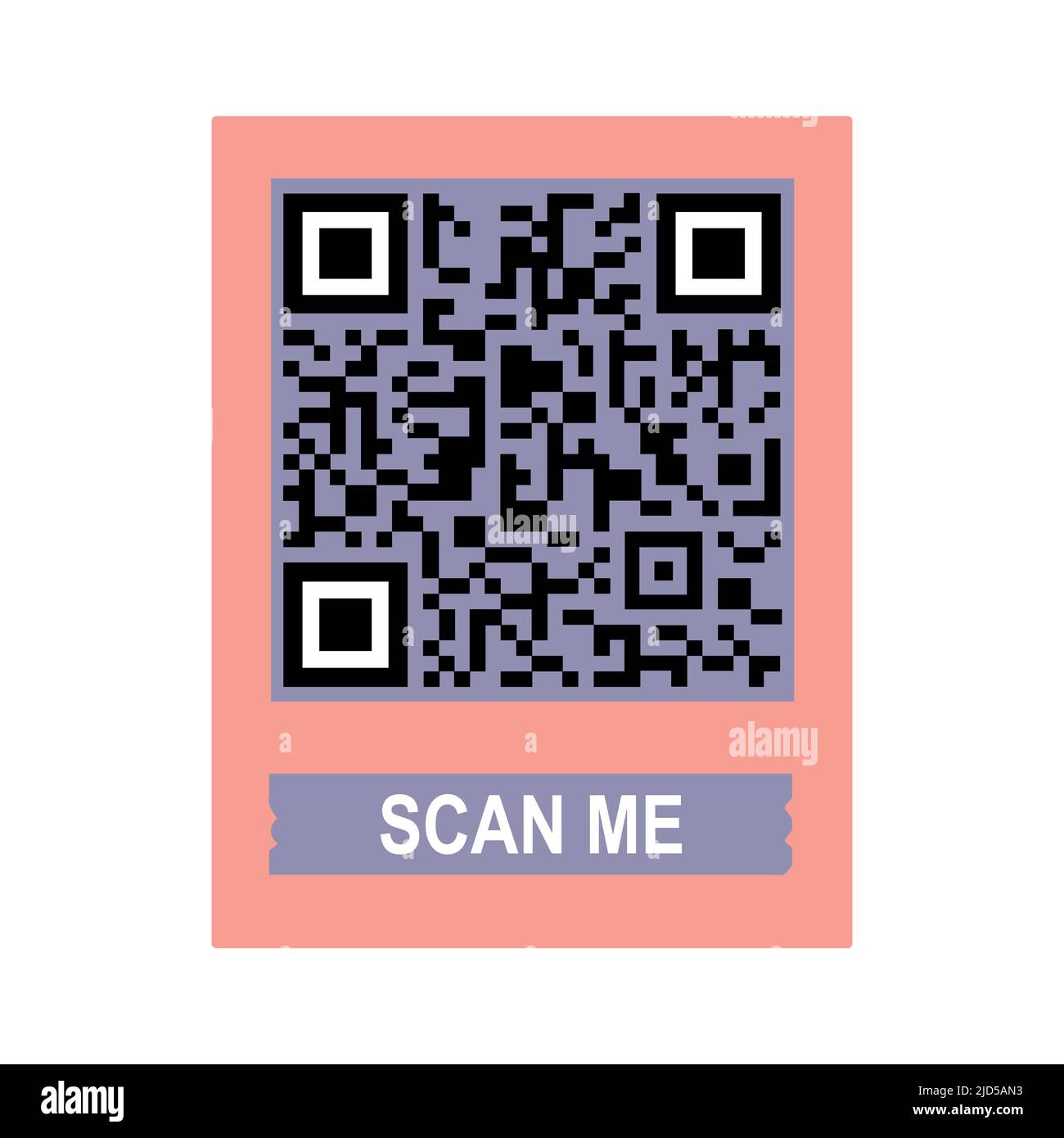 Scan me phone tag. Qrcode for mobile app. Isolated illustration on