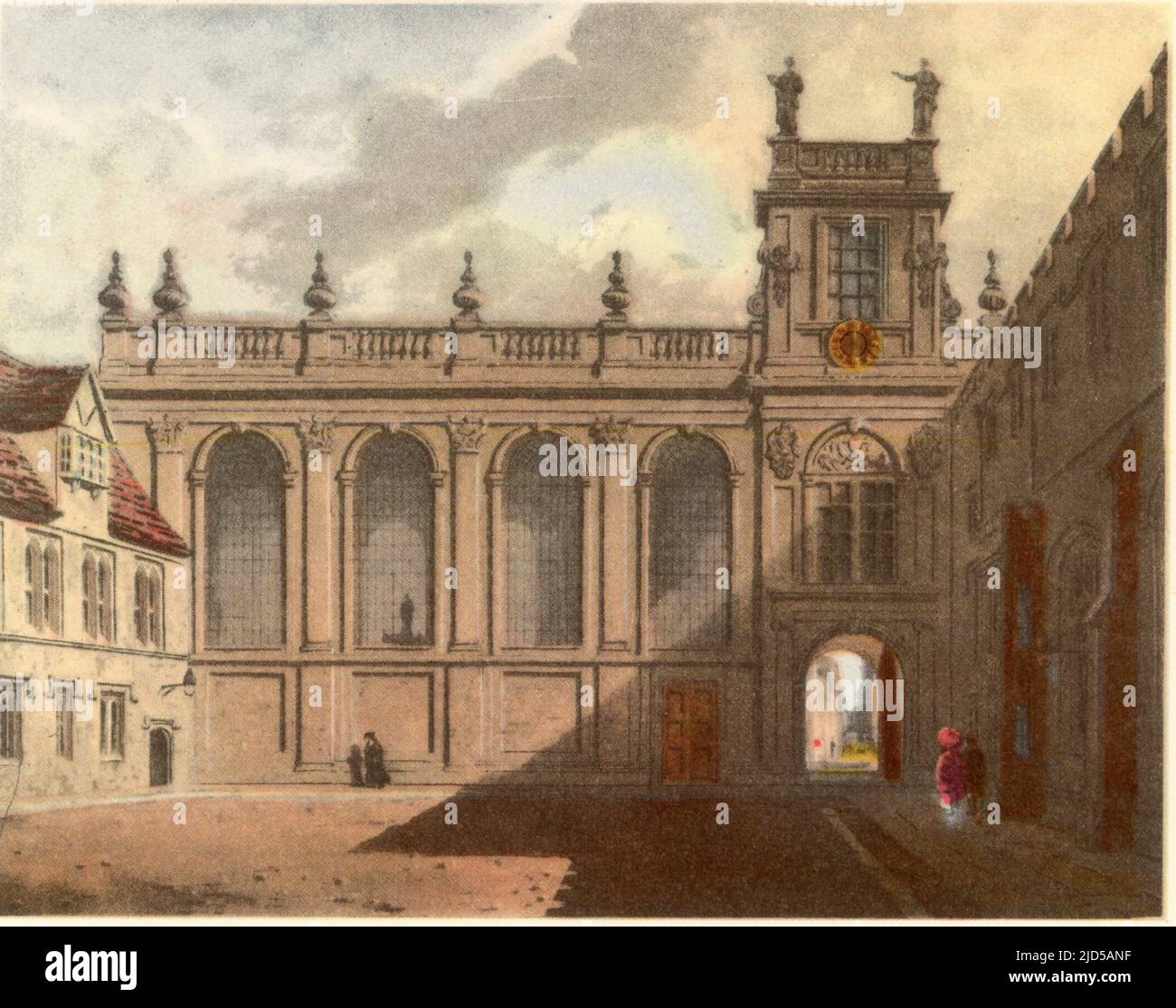 Trinity College, 1814. After Augustus Charles Pugin (1762-1832). Trinity College is one of the constituent colleges of the University of Oxford in England .A print from 'A History of the University of Oxford, its Colleges, Halls, and Public Buildings', published by Rudolph Ackermann, 1814. Ilustrated by Augustus Pugin, F. Mackenzie and others. Stock Photo