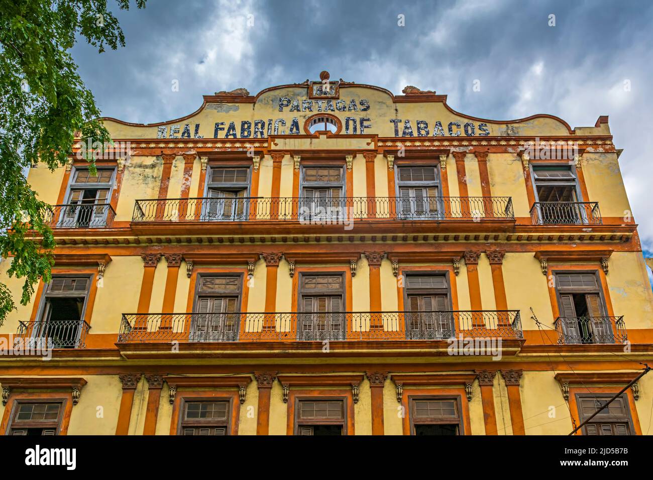 Real Fábrica de Tabacos Partagás house in Old Havana, Cuba Stock Photo