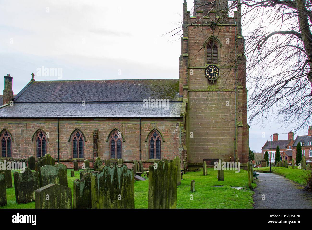 St Mary the Virgin and St Chad church Brewood Staffordshire Stock Photo