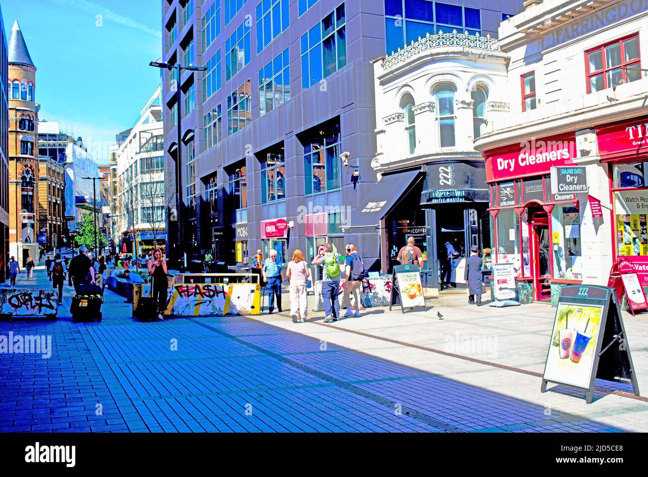 Shops and Buisness's around Farringdon Station, London, England Stock