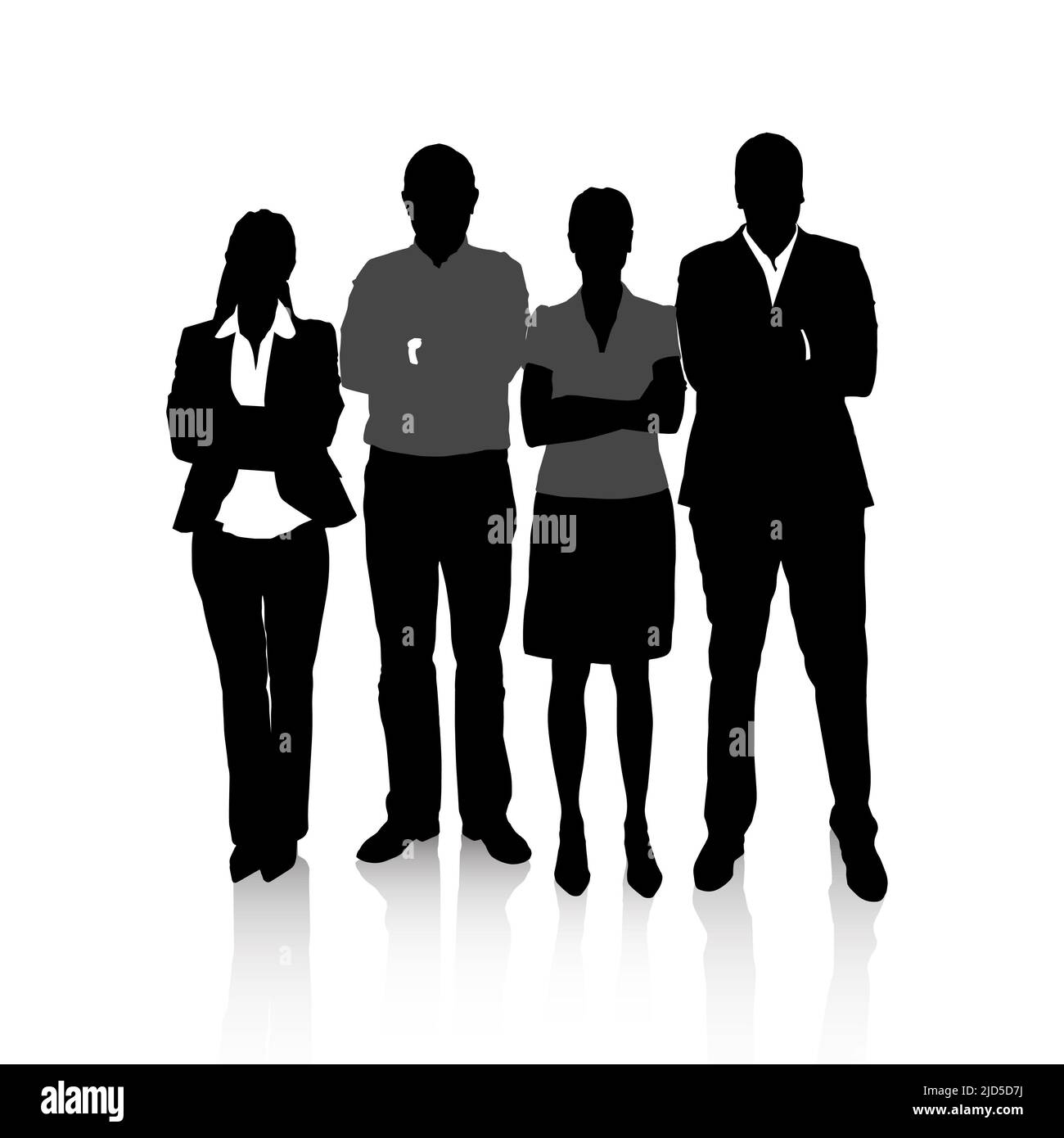 The silhouette of successful business. Business people at work. Stock Photo