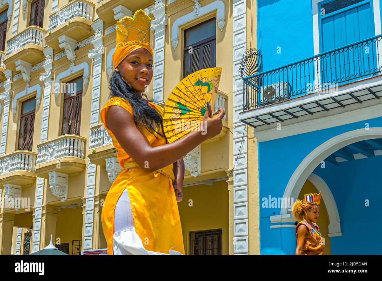 Street artists at Plaza Vieja in Havana, Cuba Stock Photo