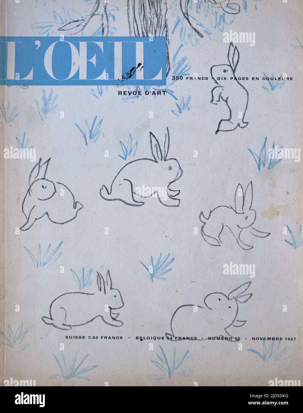 Front Cover of an old 1950s French L'Oeil Art Magazine Stock Photo