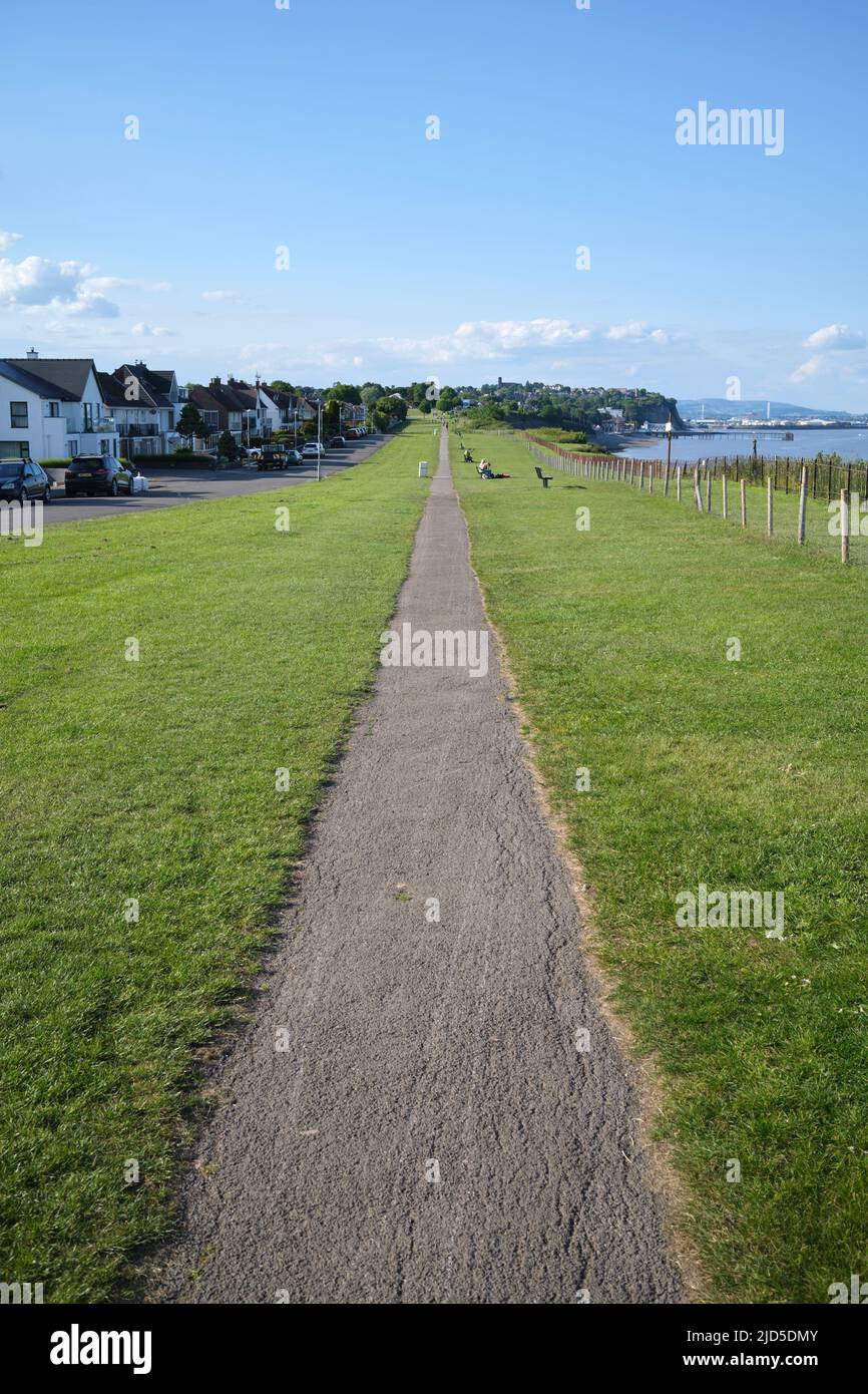 Pathway along Cliff Walk Penarth South Wales UK Stock Photo