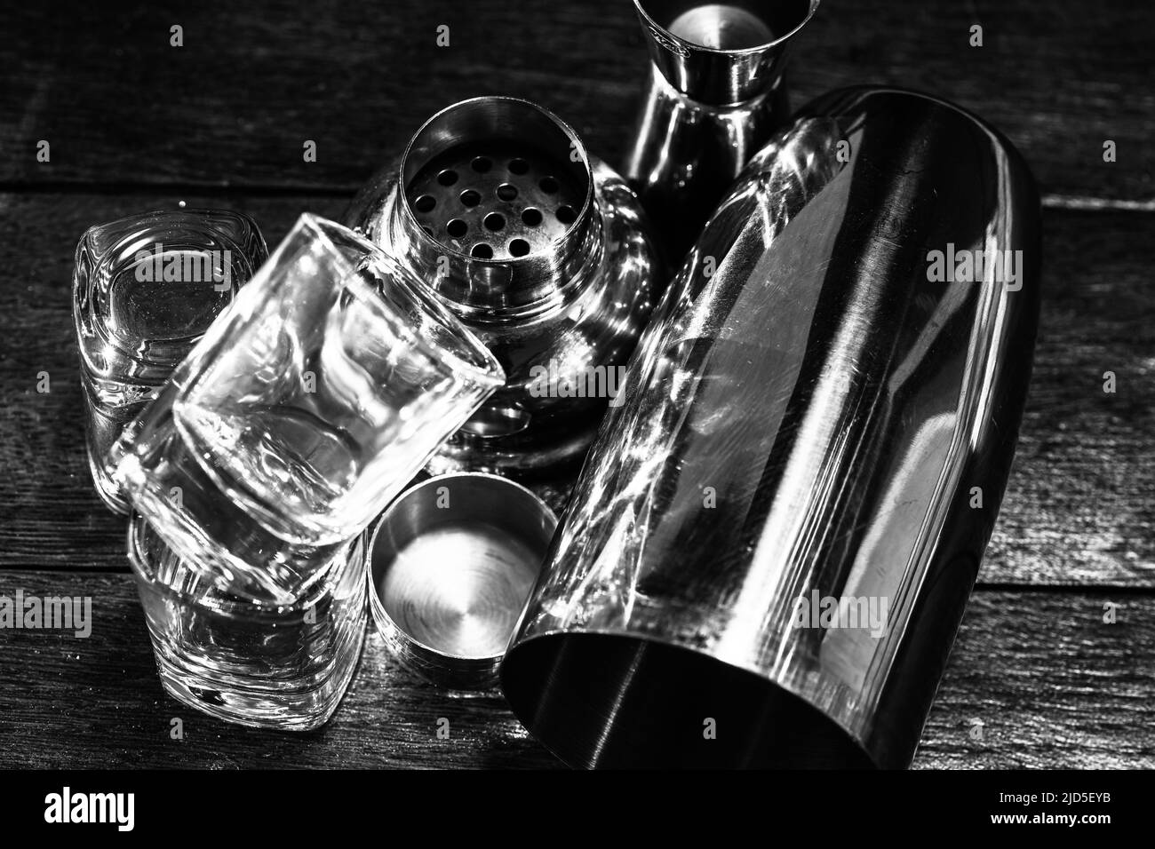 Cocktail shaker, bar accessories. Bar concept Stock Photo Alamy