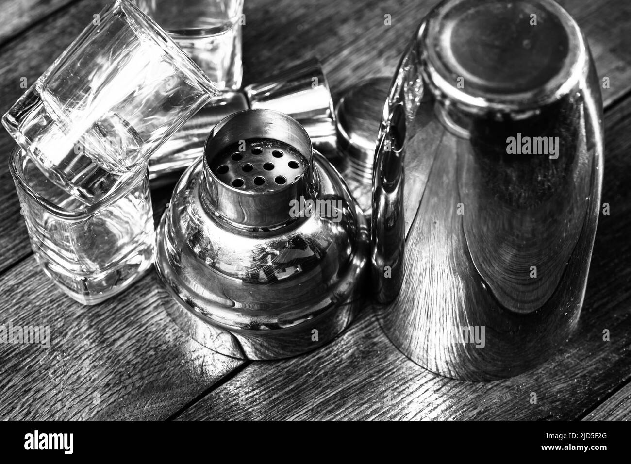 Cocktail shaker, bar accessories. Bar concept Stock Photo Alamy