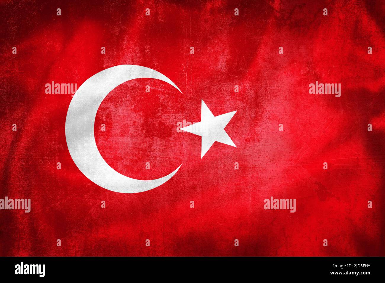 Grunge 3D illustration of Turkey flag, concept of Turkey Stock Photo