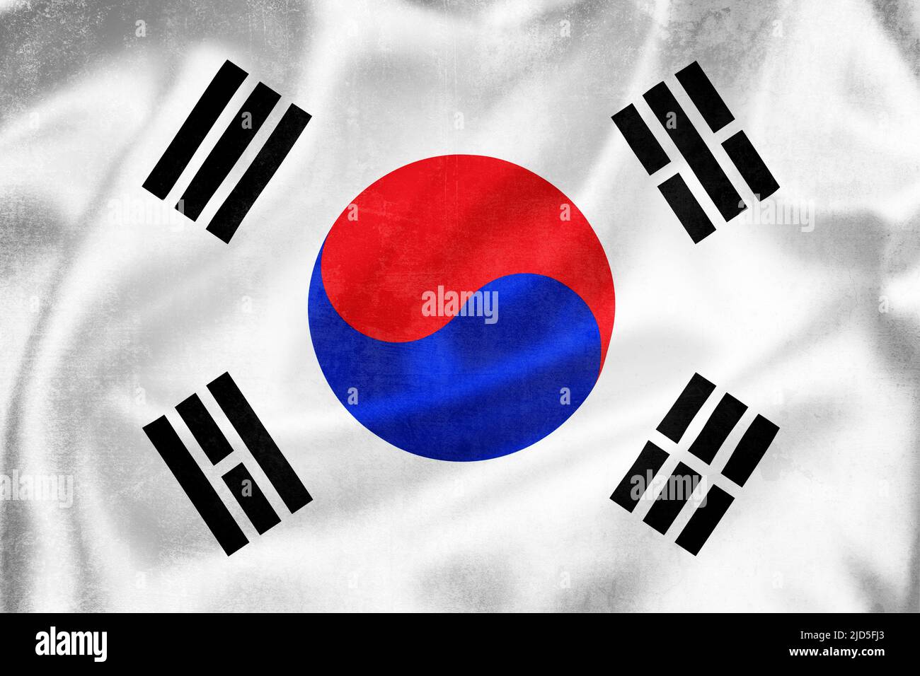 Grunge 3D illustration of South Korea flag, concept of South Korea Stock Photo