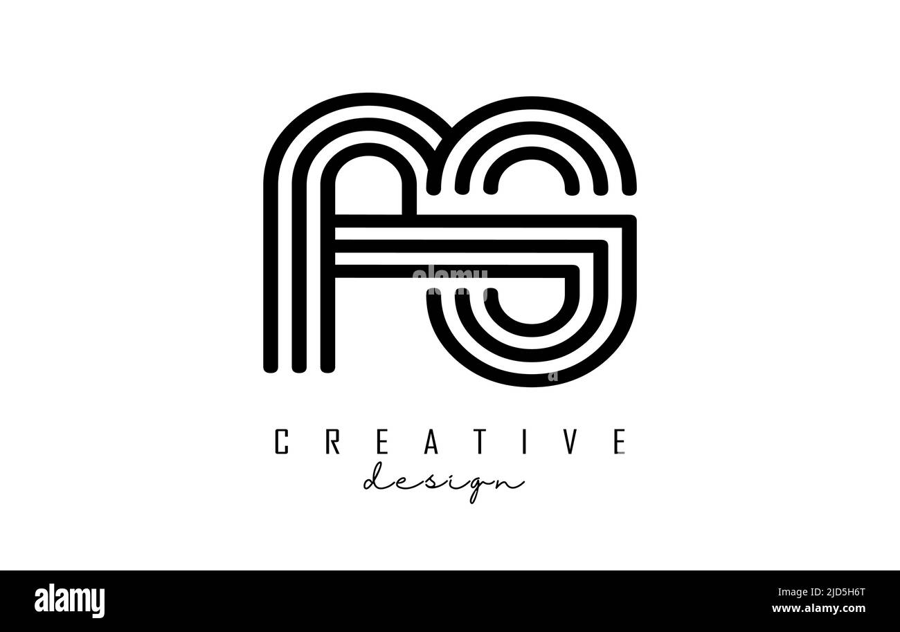 Black lines AS a s letters with monogram Logo Design. Creative vector ...