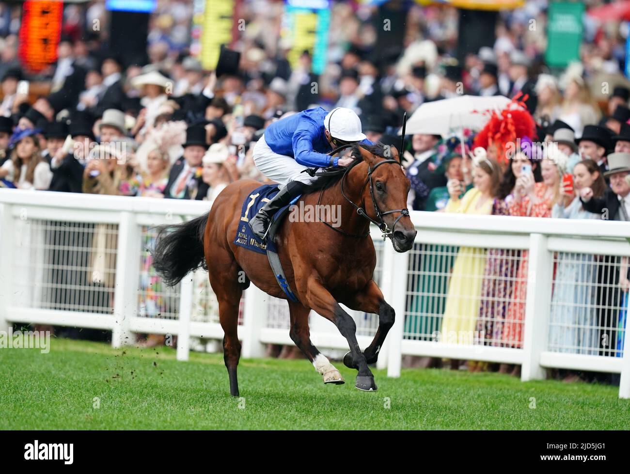 Naval Crown ridden by jockey James Doyle wins the Platinum Jubilee