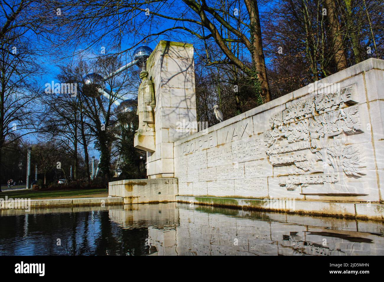 Monument Adolphe Max in Osseghem Park Brussels Stock Photo