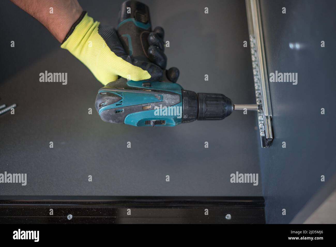 Screwing of the sliding mechanism in a case, the sliding mechanism in a