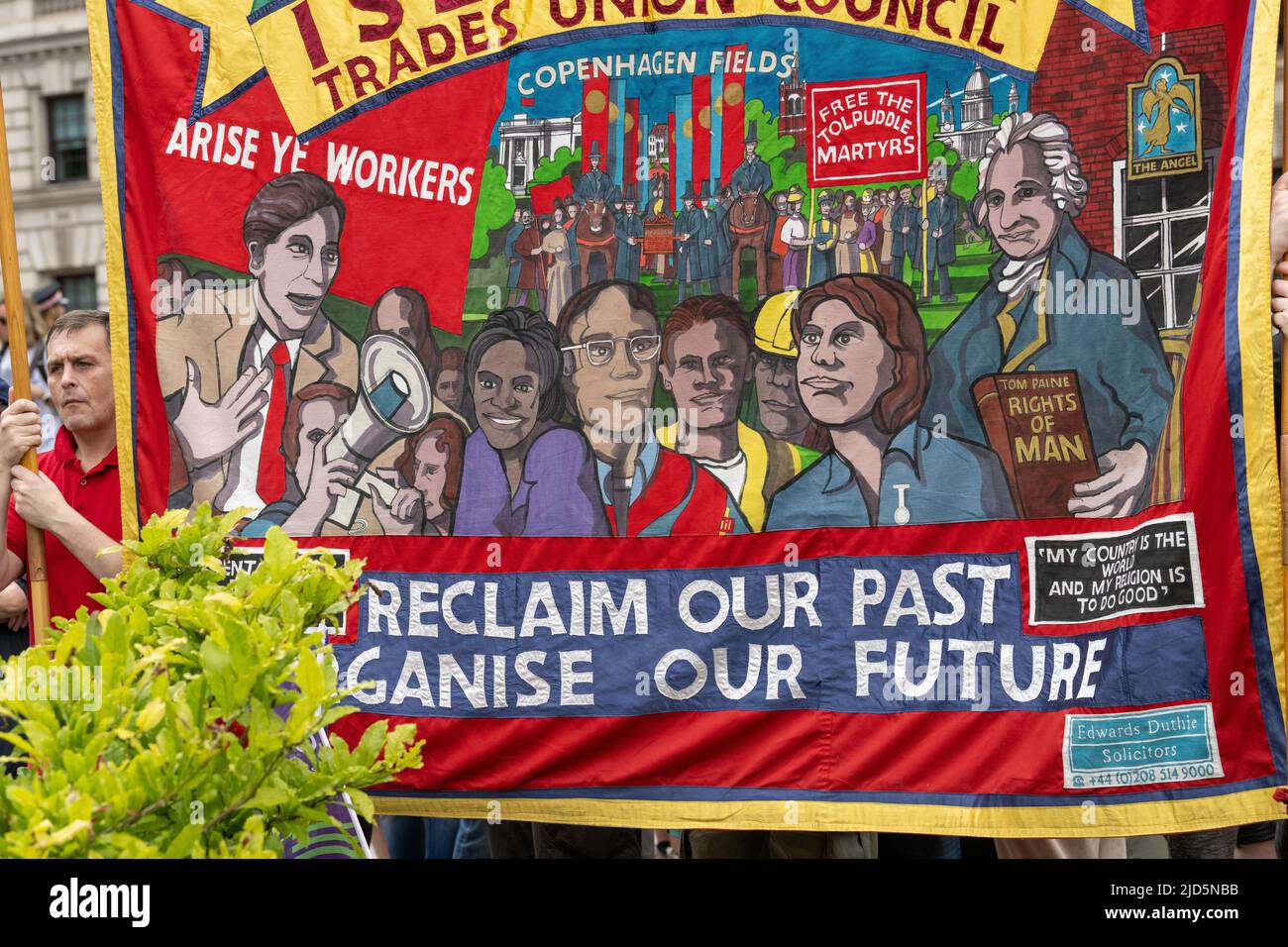 London, UK. 18th June, 2020. Trade union movement leads a national demonstration calling on the government to act to tackle the cost of living crisis. Credit: Ian Davidson/Alamy Live News Stock Photo