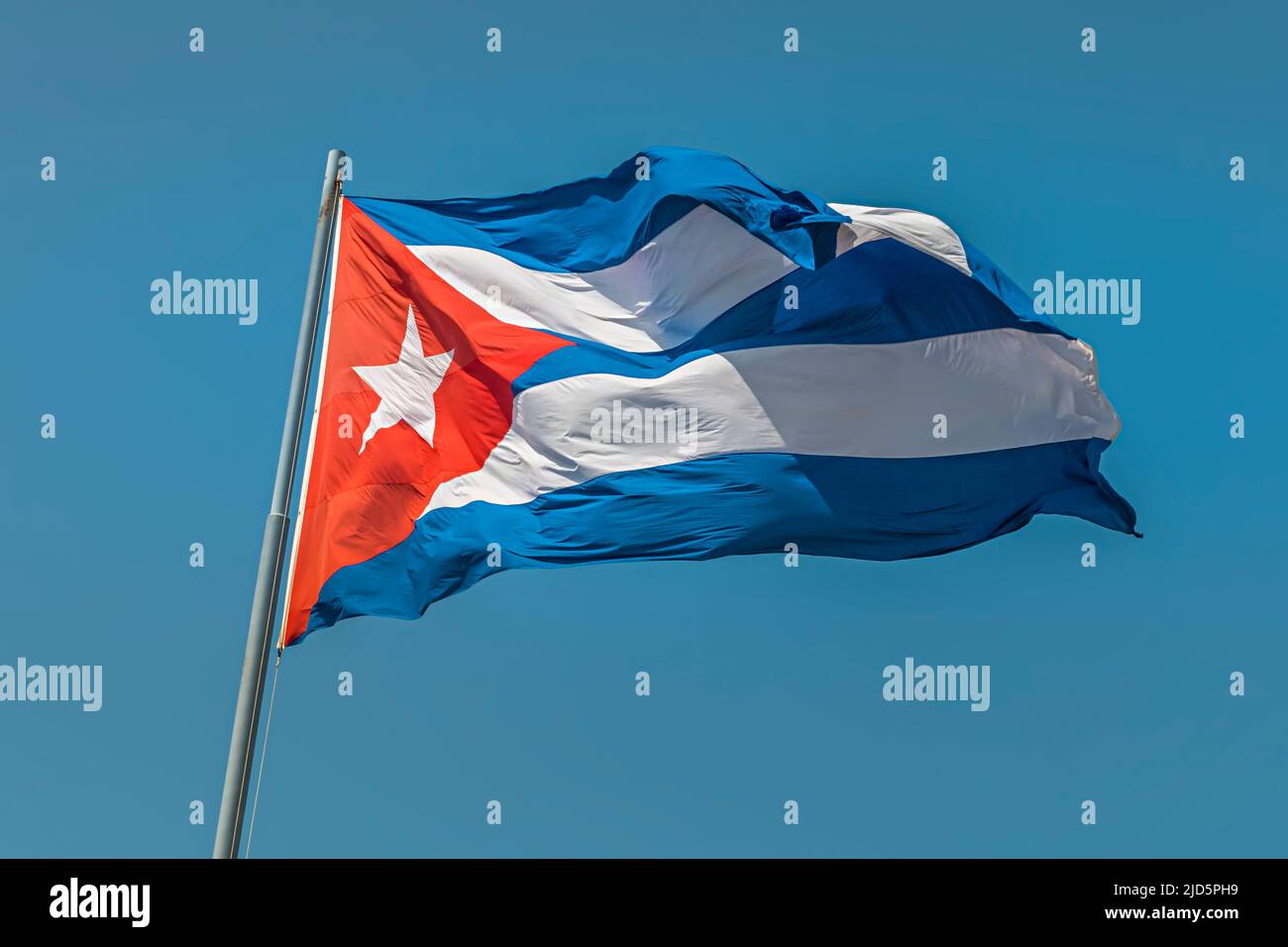 A waving Cuban flag Stock Photo