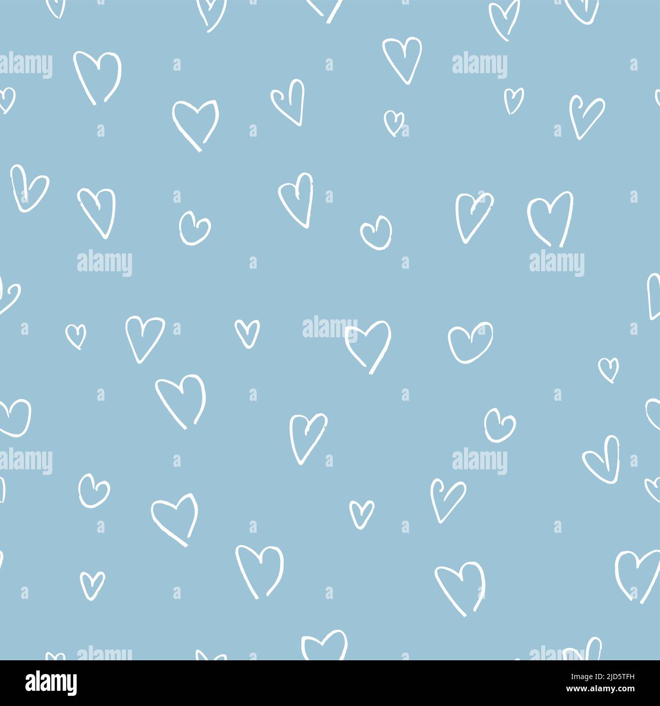 Simple cute seamless pattern with handdrawn hearts for packaging and ...