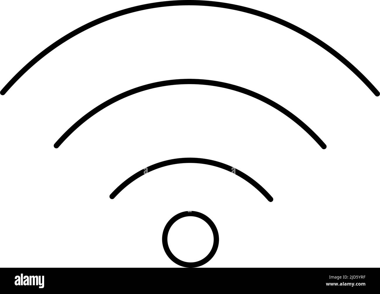 A thin wifi icon. Internet and mobile communications. Editable vector. Stock Vector
