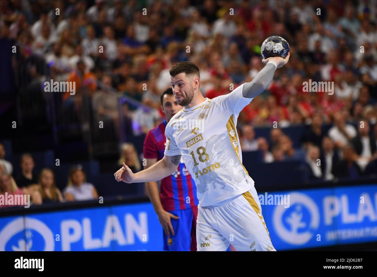 COLOGNE, GERMANY - JUNE 18, 2022: 18 Niclas Ekberg. Semifinal THW Kiel ...